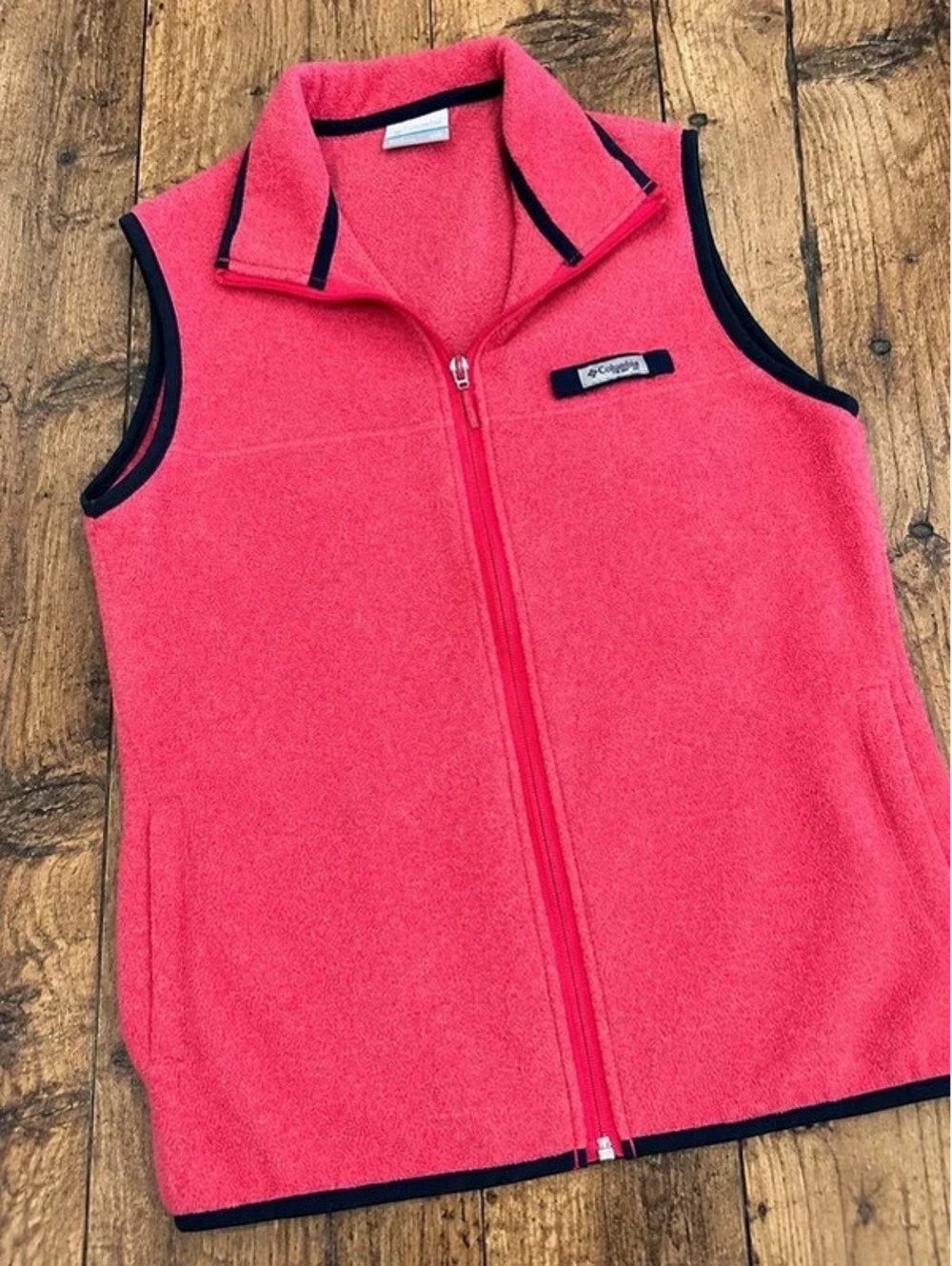 Columbia PFG Women’s XS Pink Fleece Vest Collared Full Zip Solid